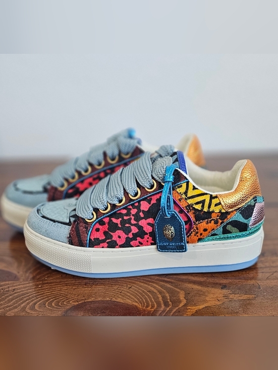 Kurt Geiger Shoes - Kurt Geiger Womens Multicolor Leopard-Panel LowTop Sneakers/Shoes Sz 5.5, 6, 6.5